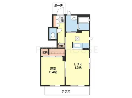 シャーメゾン和歌川(1LDK/1階)の間取り写真