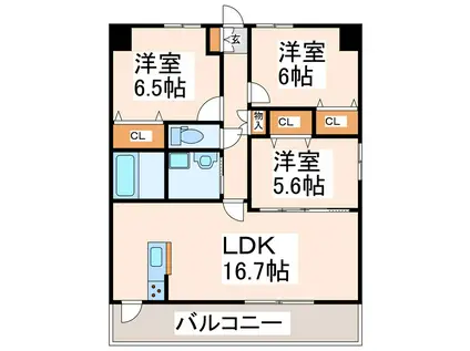 SQUARE菊陽(3LDK/2階)の間取り写真