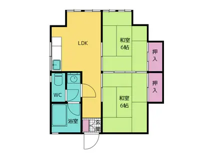 いろはビル(2LDK/3階)の間取り写真