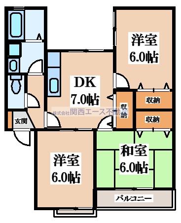 エステートピアコーワ(3DK/2階)の間取り写真