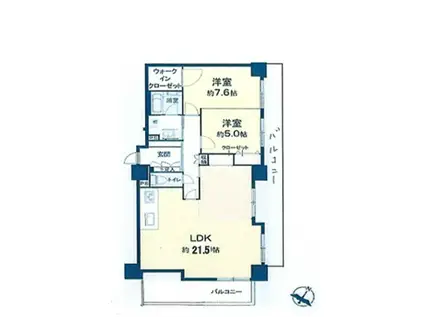 グラシスタワー所沢(2LDK/23階)の間取り写真