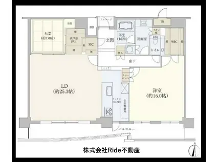 大阪ひびきの街 ザ・サンクタスタワー(2LDK/53階)の間取り写真
