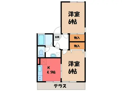 グラシア A(2K/1階)の間取り写真