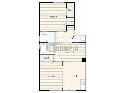 ファミールアサノ A棟(3K/1階)の間取り写真