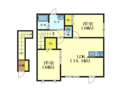 MAISON DE M(2LDK/2階)の間取り写真