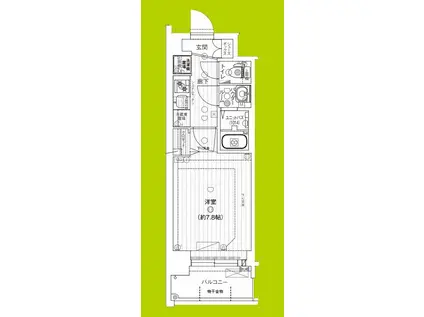 ソルテラス大阪BAY STATION SIDE(1K/6階)の間取り写真