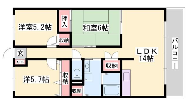 シルトクレーテ青山(3LDK/6階)の間取り写真
