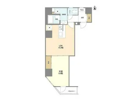 シェフルール新御徒町I(1LDK/9階)の間取り写真