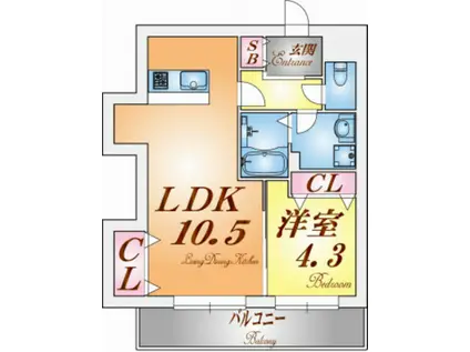 アロハ名谷(1LDK/3階)の間取り写真
