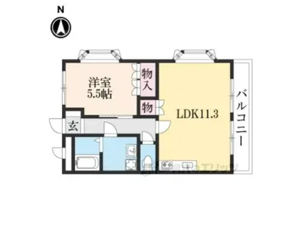 グランドヒルズ光(1LDK/2階)の間取り写真