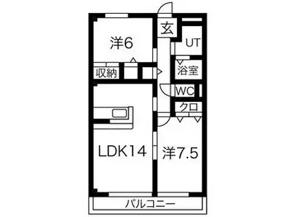 サンピュア PEACH TOWN(2LDK/3階)の間取り写真