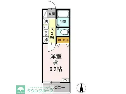 ウイング矢川(1K/1階)の間取り写真