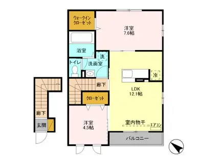 サンリバー(2LDK/1階)の間取り写真