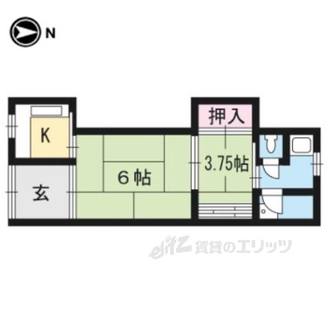泉川町アパート(2K/1階)の間取り写真