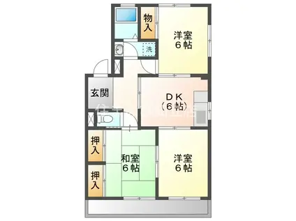 ハイツ高根(3DK/3階)の間取り写真