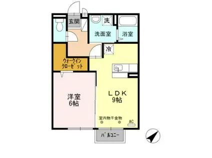 バーディーコート(1LDK/2階)の間取り写真