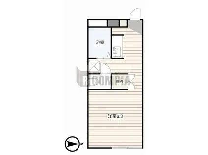 ラポール敷島(ワンルーム/1階)の間取り写真