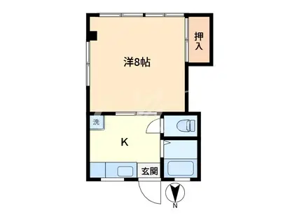 川西マンション(1K/2階)の間取り写真