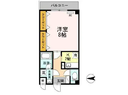 セジュールのぞみ野(1K/2階)の間取り写真