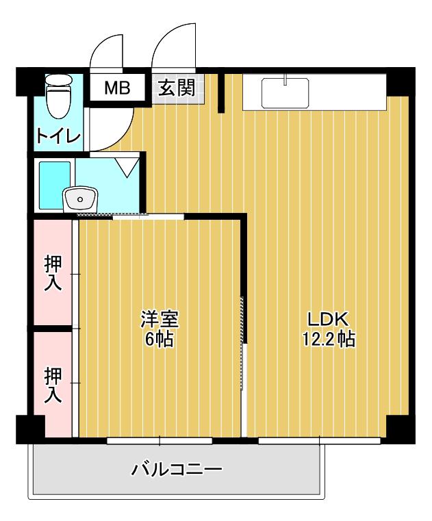 セオ・コート潤和(1DK/3階)の間取り写真