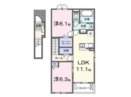 ALOALO(2LDK/2階)の間取り写真