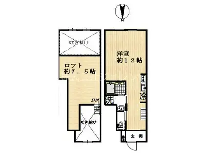 東急世田谷線 松原駅(東京) 徒歩8分 2階建 築15年(ワンルーム/1階)の間取り写真