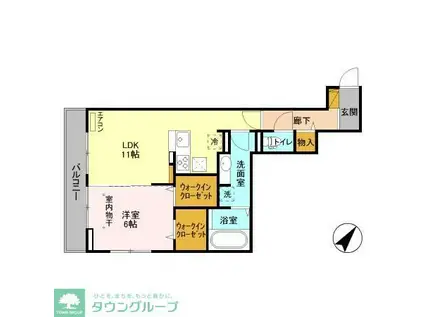 サダメゾン・ラフィエスタ(1LDK/1階)の間取り写真