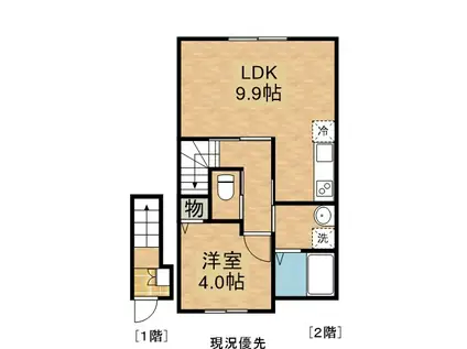 TYLER(1LDK/2階)の間取り写真