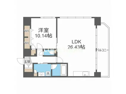 プレジオ鎗屋町(1LDK/4階)の間取り写真