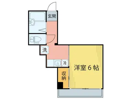 フッコウビル(1K/4階)の間取り写真