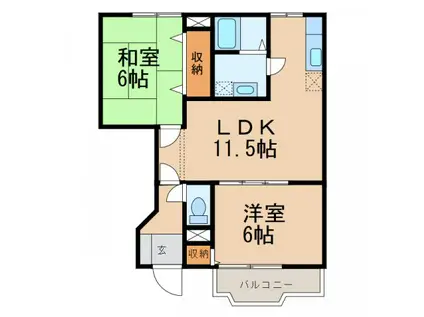 JOLICOURA(2LDK/1階)の間取り写真