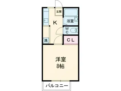 ラッシュ イースト(1K/2階)の間取り写真