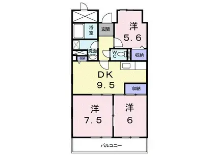 エステ-トピア小田原(3DK/5階)の間取り写真