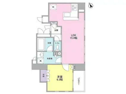 グランカーサ銀座イースト(1LDK/7階)の間取り写真