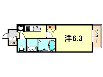 グランカリテ神戸ウエスト(1K/5階)の間取り写真