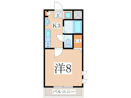 ガーデンハウス(1K/3階)の間取り写真