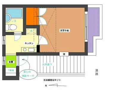 アネックスSK(1K/1階)の間取り写真