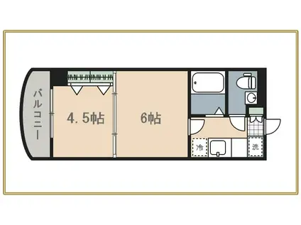 ロイヤルキャッスル(1DK/7階)の間取り写真