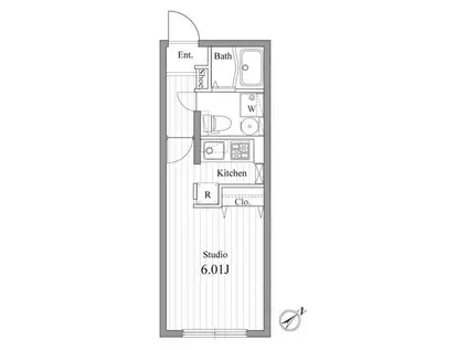 ZESTY春日町(ワンルーム/1階)の間取り写真