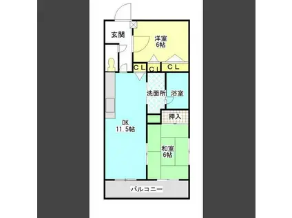 FURUTAビル(2LDK/4階)の間取り写真