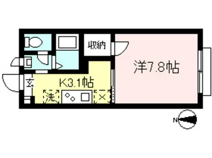 メゾン・ド・ソレイユ(1K/2階)の間取り写真