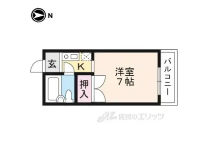 VERVEKYOTO(1K/2階)の間取り写真