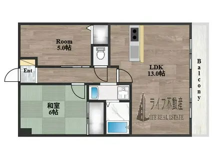 クレージュ(2LDK/2階)の間取り写真