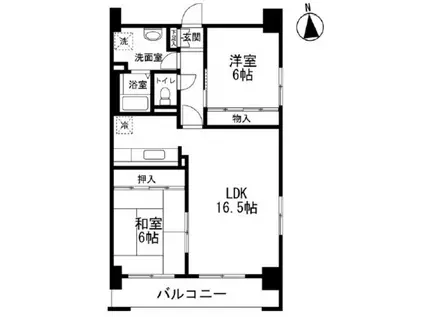 ソル・ビエント(2LDK/4階)の間取り写真