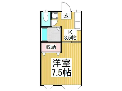 メゾンサカイ(1K/2階)の間取り写真