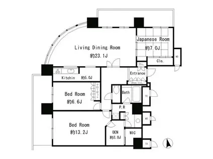 クリオレジダンスタワー横濱鶴ヶ峰(3LDK/29階)の間取り写真