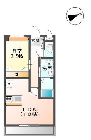 ラヴィータ(1LDK/2階)の間取り写真