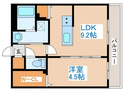 プライマル札幌桑園(1LDK/8階)の間取り写真