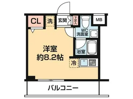 ARCOBALENO KAWASAKI ウエスト(ワンルーム/1階)の間取り写真
