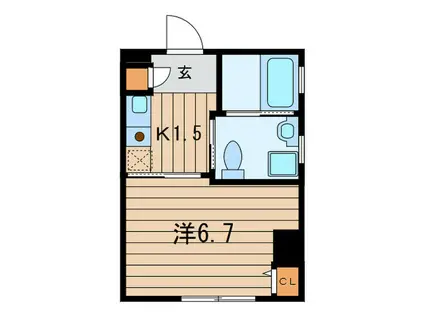 フィフスシーズン(1K/1階)の間取り写真